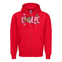 Red love valentines day Zipper Hoodie - MaliasSmallBusiness