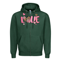 Sports Green love valentines day Zipper Hoodie - MaliasSmallBusiness