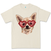 Bone Chihuahua dog with love glasses Premium Tee - RanaPortraitStore