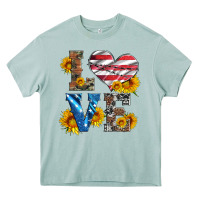 Arona love with sunflowers and usa flag Heavy Core Tee - Artiststas