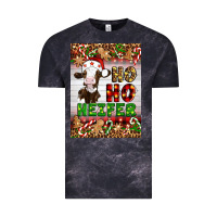 Cloud Black Christmas Ho Ho Ho Heifer Vintage Tee - Artiststas