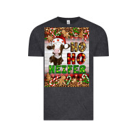Vintage Black Christmas Ho Ho Ho Heifer Vintage Tee - Artiststas
