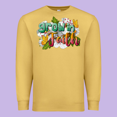 Grow In Faith Premium Sweatshirt Designed By Lillyallendesigns