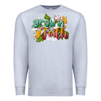 Heather Grey Grow In Faith Premium Sweatshirt - LillyAllenDesigns