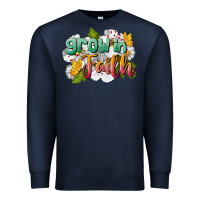 Navy Grow In Faith Premium Sweatshirt - LillyAllenDesigns