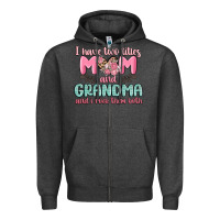 Charcoal Heather i have two titles mom and grandma and i rock them Zipper Hoodie - MaliasSmallBusiness