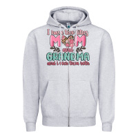 Heather Grey i have two titles mom and grandma and i rock them Zipper Hoodie - MaliasSmallBusiness