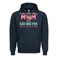 Navy i have two titles mom and grandma and i rock them Zipper Hoodie - MaliasSmallBusiness