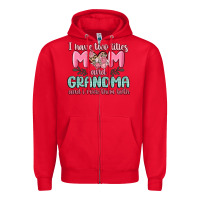 Red i have two titles mom and grandma and i rock them Zipper Hoodie - MaliasSmallBusiness