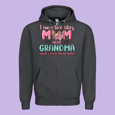 I Have Two Titles Mom And Grandma And I Rock Them Zipper Hoodie Designed By Maliassmallbusiness