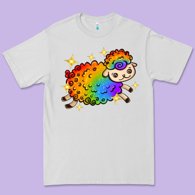 Premium Tee rainbow sheep with star