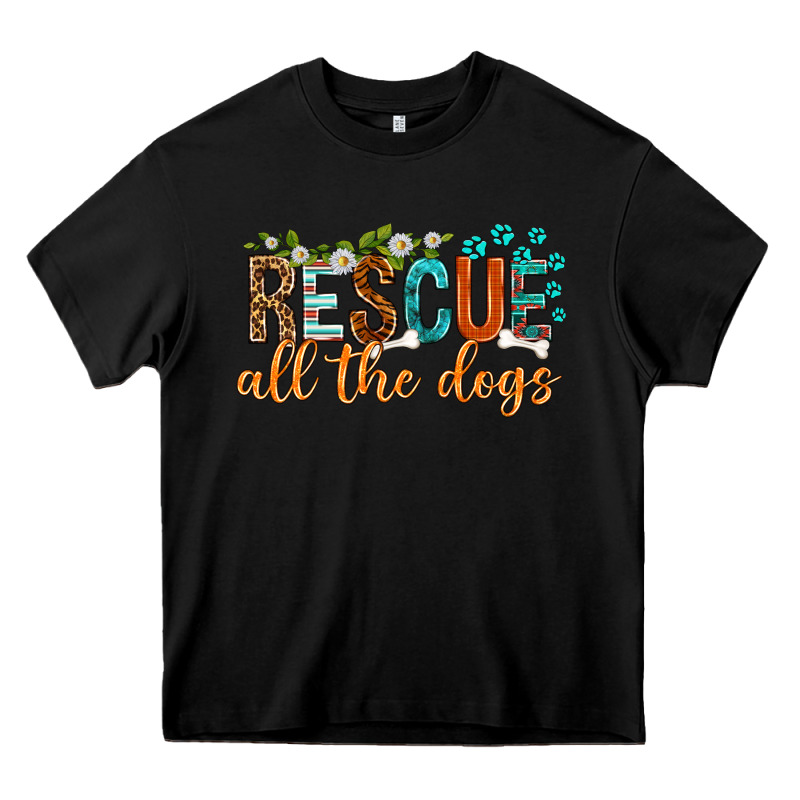 Rescue All The Dogs Heavy Core Tee by texasbilliewilder | Teevron
