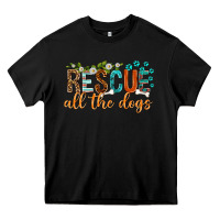 Black rescue all the dogs Heavy Core Tee - texasbilliewilder