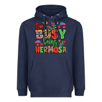 Navy too busy being hermosa Heavyweight Hoodie - LillyAllenDesigns