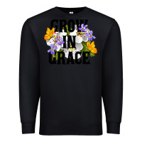 Black Grow In Grace Premium Sweatshirt - LillyAllenDesigns