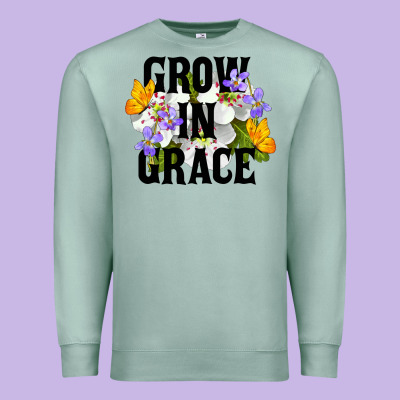 Grow In Grace Premium Sweatshirt Designed By Lillyallendesigns