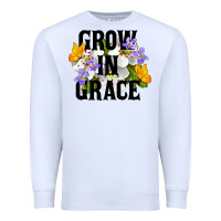 White Grow In Grace Premium Sweatshirt - LillyAllenDesigns