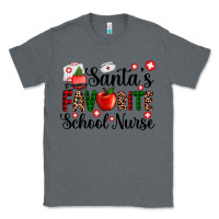 Charcoal Heather santa's favorite  school nurse Classic Tee - AdoDesignShop