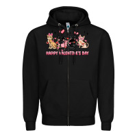Black happy valentines day cats Zipper Hoodie - MaliasSmallBusiness