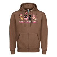 Chestnut happy valentines day cats Zipper Hoodie - MaliasSmallBusiness