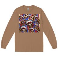 Toasted Coconut american flag lips leopard Long Sleeve Tee - NancyCooperArtShop