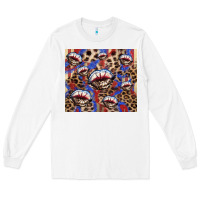 White american flag lips leopard Long Sleeve Tee - NancyCooperArtShop