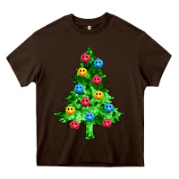 Chocolate Brown sequin's christmas tree Heavy Core Tee - Zillion Design Studio