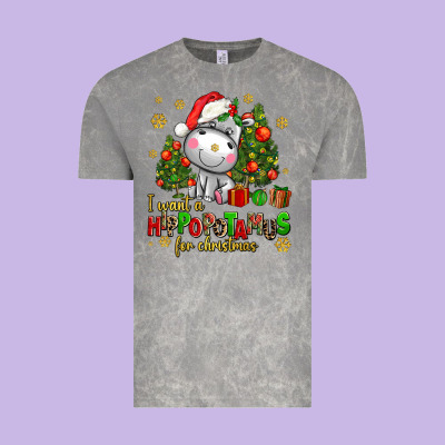 I Want A Hippopotamus For Christmas Vintage Tee Designed By Adodesignshop
