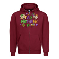 Burgundy tax preparer Zipper Hoodie - MaliasSmallBusiness