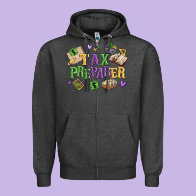 Tax Preparer Zipper Hoodie Designed By Maliassmallbusiness