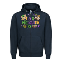 Navy tax preparer Zipper Hoodie - MaliasSmallBusiness