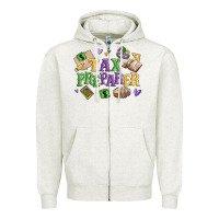 Oatmeal Heather tax preparer Zipper Hoodie - MaliasSmallBusiness