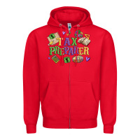Red tax preparer Zipper Hoodie - MaliasSmallBusiness