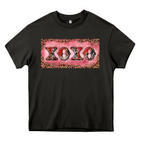 Asphalt Xoxo cowhide and leopard Heavy Core Tee - RanaPortraitStore
