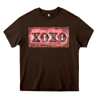Chocolate Brown Xoxo cowhide and leopard Heavy Core Tee - RanaPortraitStore