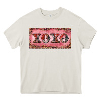 Cream Xoxo cowhide and leopard Heavy Core Tee - RanaPortraitStore
