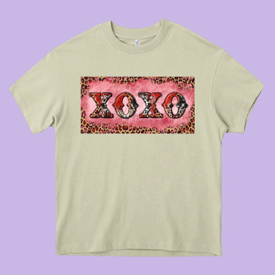 Heavy Core Tee Xoxo cowhide and leopard