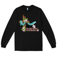 Black he is risen cross Long Sleeve Tee - BarkalooDesign