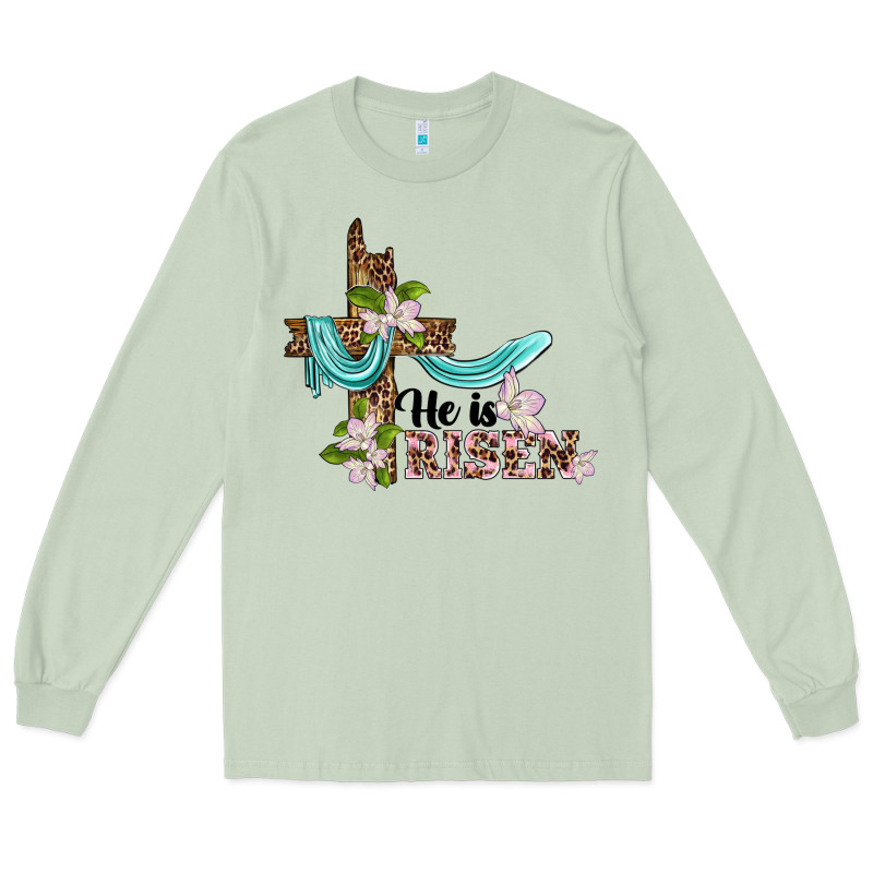 He Is Risen Cross Long Sleeve Tee by BarkalooDesign | Teevron
