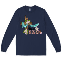 Navy he is risen cross Long Sleeve Tee - BarkalooDesign