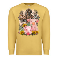 Antique Gold Western Pigs with Crosses Premium Sweatshirt - LillyAllenDesigns