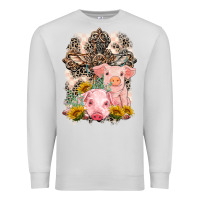 Dove Grey Western Pigs with Crosses Premium Sweatshirt - LillyAllenDesigns