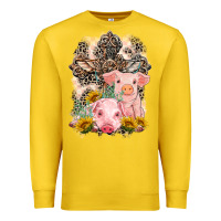 Lemon Western Pigs with Crosses Premium Sweatshirt - LillyAllenDesigns