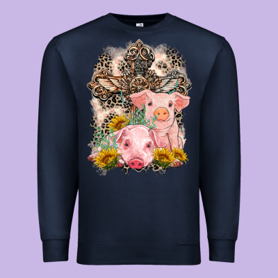 Western Pigs With Crosses Premium Sweatshirt Designed By Lillyallendesigns