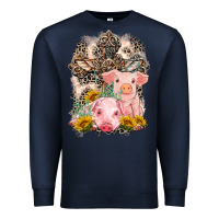 Navy Western Pigs with Crosses Premium Sweatshirt - LillyAllenDesigns
