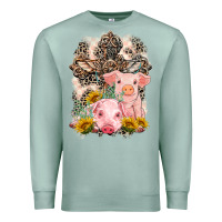 Seafoam Western Pigs with Crosses Premium Sweatshirt - LillyAllenDesigns