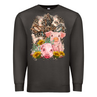 Smoke Western Pigs with Crosses Premium Sweatshirt - LillyAllenDesigns