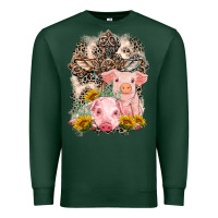 Sports Green Western Pigs with Crosses Premium Sweatshirt - LillyAllenDesigns
