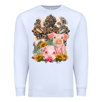 White Western Pigs with Crosses Premium Sweatshirt - LillyAllenDesigns