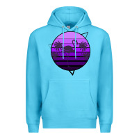 Ocean Blue Flamingo Palm Premium Hoodie - Bettercallsaul